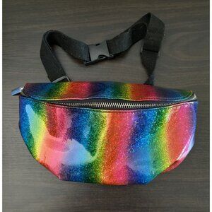 3 For $6 Sparkly Rainbow Kids Adult Unisex Fanny Pack One Inner Pocket